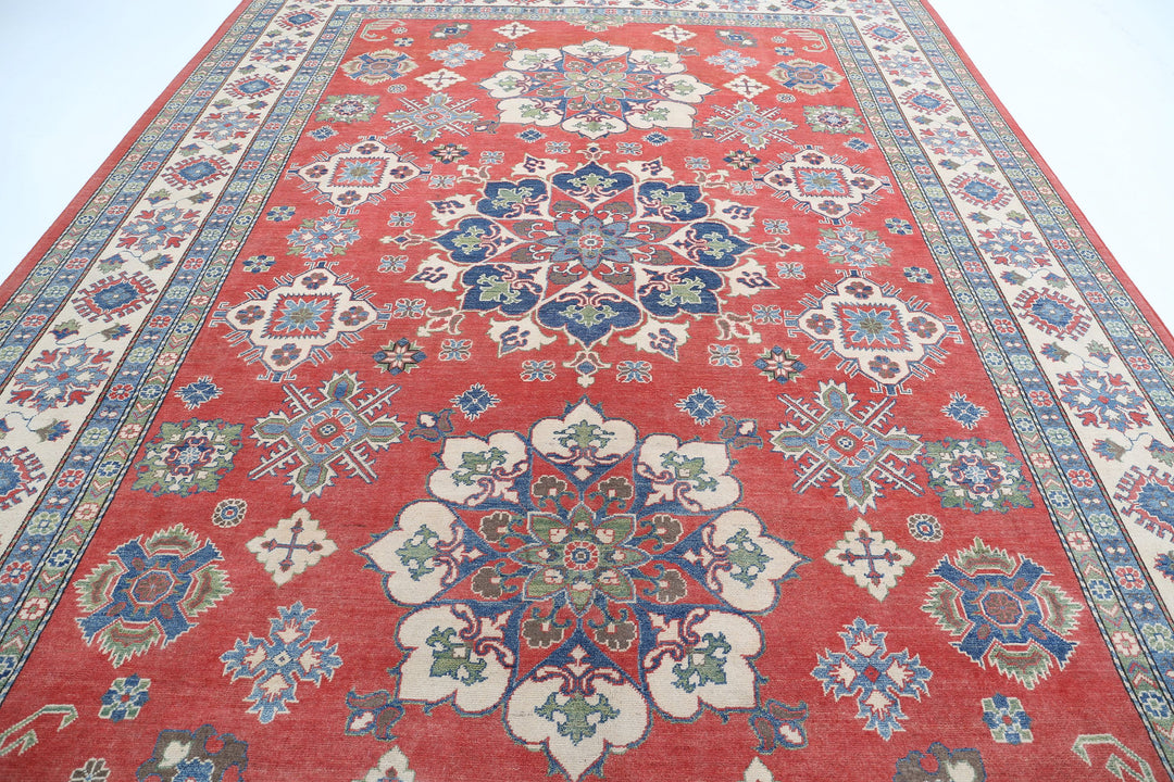 Hand Knotted Tribal Kazak Wool Rug 10' 0" x 13' 8" - No. AT37822