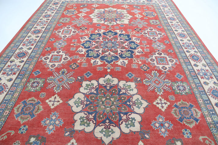 Hand Knotted Tribal Kazak Wool Rug 10' 0" x 13' 8" - No. AT37822