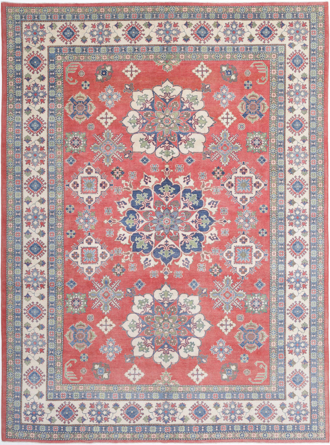 Hand-Knotted popular Geometric Wool Kazak Oriental Rug 2x5, Orange & Rust Foyer Carpet