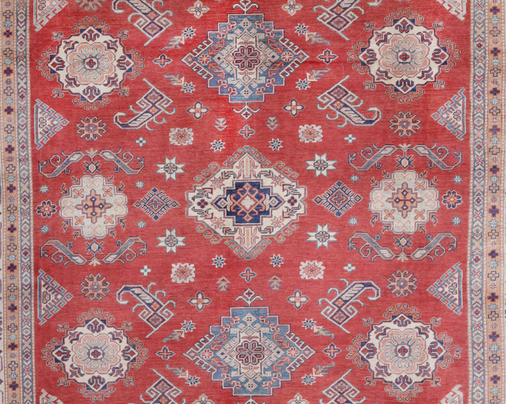 Hand Knotted Tribal Kazak Wool Rug 9' 7" x 13' 2" - No. AT61834