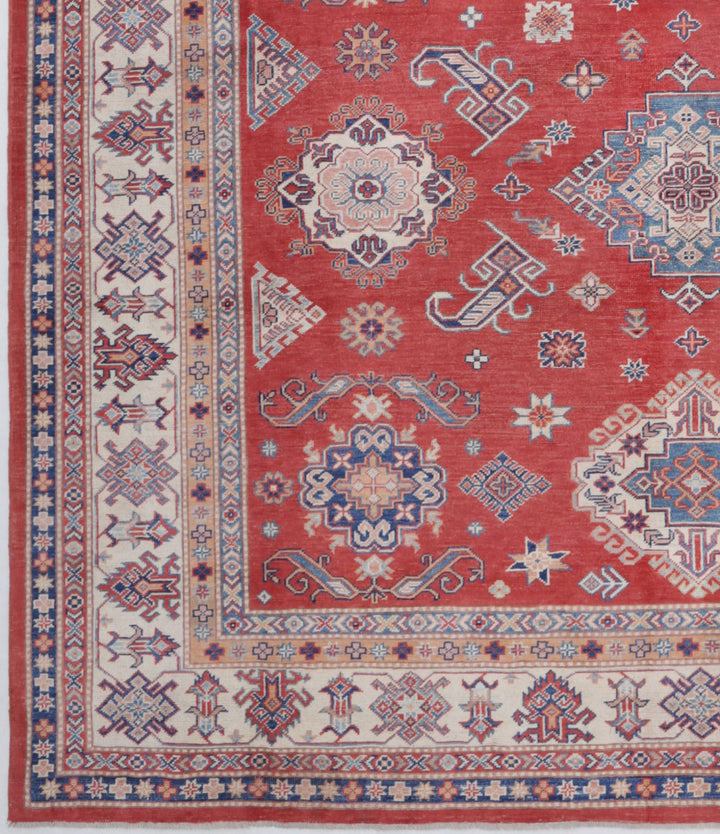 Hand Knotted Tribal Kazak Wool Rug 9' 7" x 13' 2" - No. AT61834