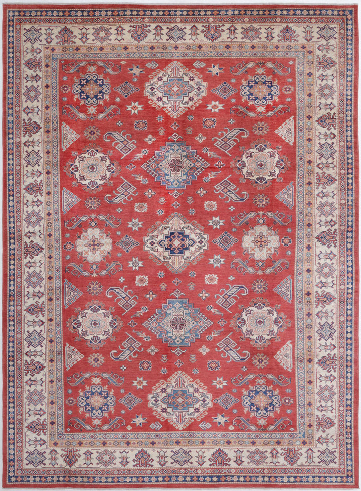 Hand Knotted Tribal Kazak Wool Rug 9' 7" x 13' 2" - No. AT61834