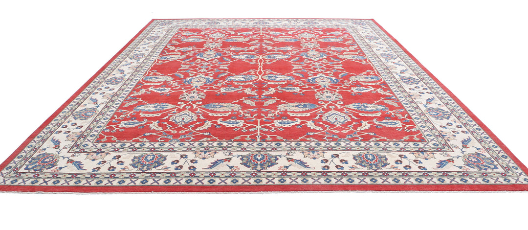 Hand Knotted Tribal Kazak Wool Rug 12' 5" x 15' 5" - No. AT35020