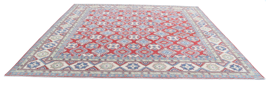 Hand Knotted Tribal Kazak Wool Rug 11' 8" x 11' 6" - No. AT18957