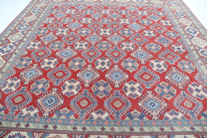 Hand Knotted Tribal Kazak Wool Rug 11' 8" x 11' 6" - No. AT18957