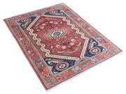 Hand Knotted Tribal Kazak Wool Rug 3' 4" x 4' 4" - No. AT60526