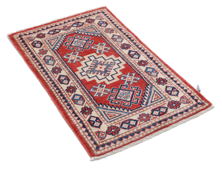 Hand Knotted Tribal Kazak Wool Rug 1' 9" x 2' 9" - No. AT94504