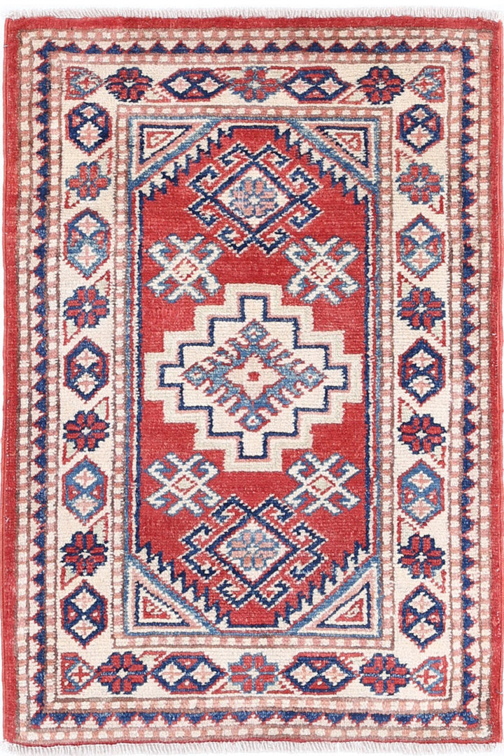 Hand Knotted Tribal Kazak Wool Rug 1' 9" x 2' 9" - No. AT94504
