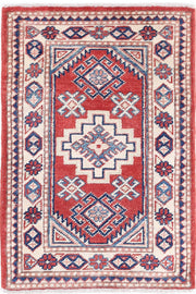 Hand Knotted Tribal Kazak Wool Rug 1' 9" x 2' 9" - No. AT94504