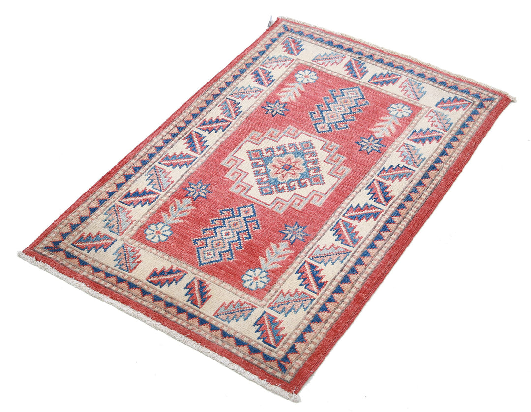 Hand Knotted Tribal Kazak Wool Rug 2' 2" x 3' 4" - No. AT46389