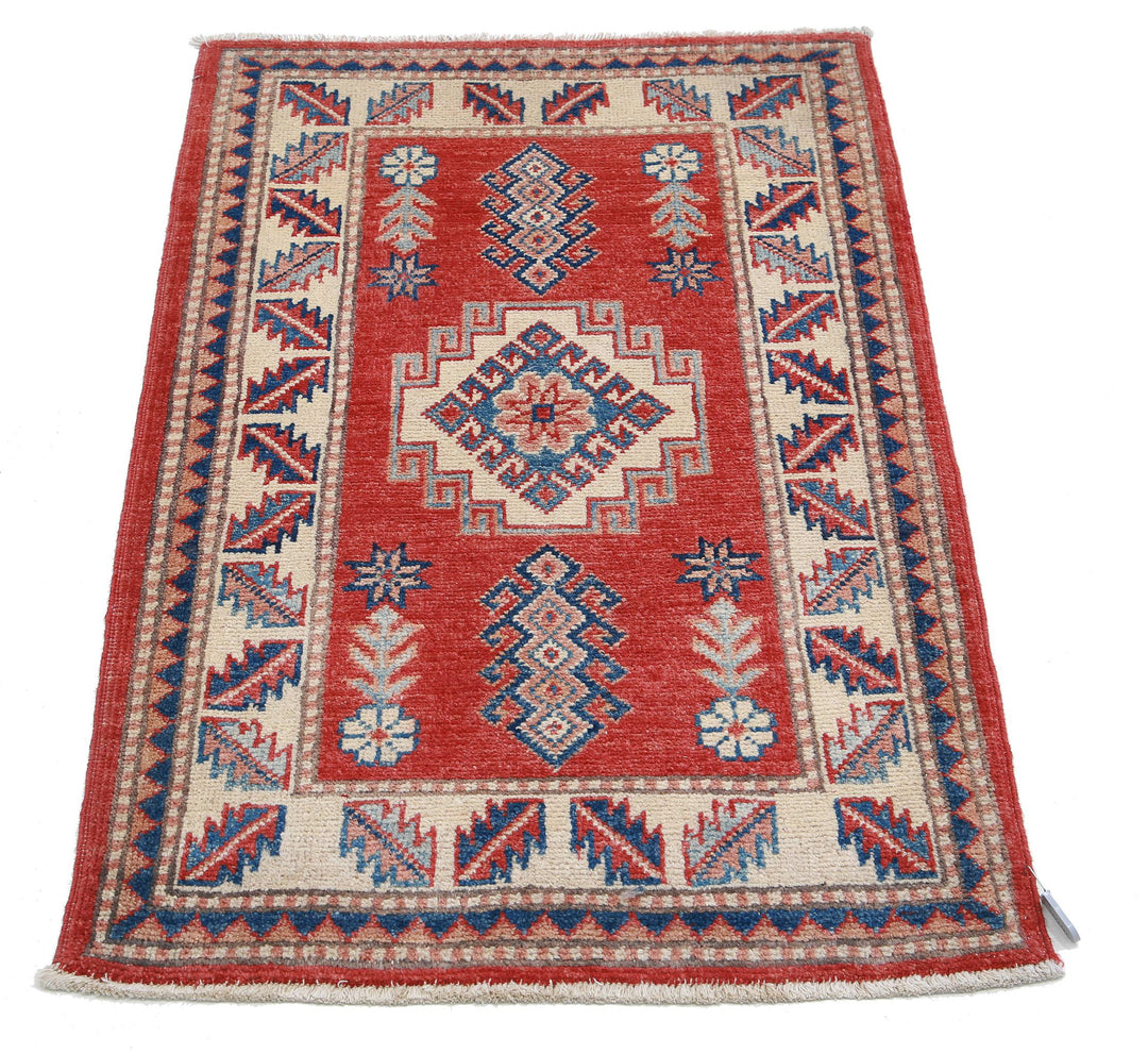 Hand Knotted Tribal Kazak Wool Rug 2' 2" x 3' 4" - No. AT46389