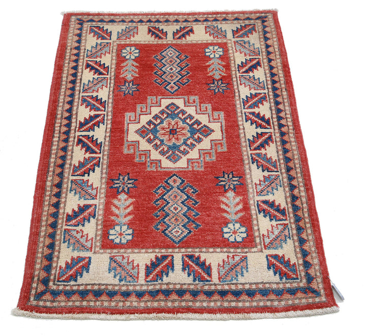 Hand Knotted Tribal Kazak Wool Rug 2' 2" x 3' 4" - No. AT46389