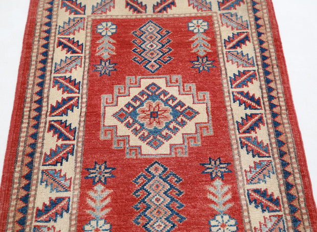 Hand Knotted Tribal Kazak Wool Rug 2' 2" x 3' 4" - No. AT46389