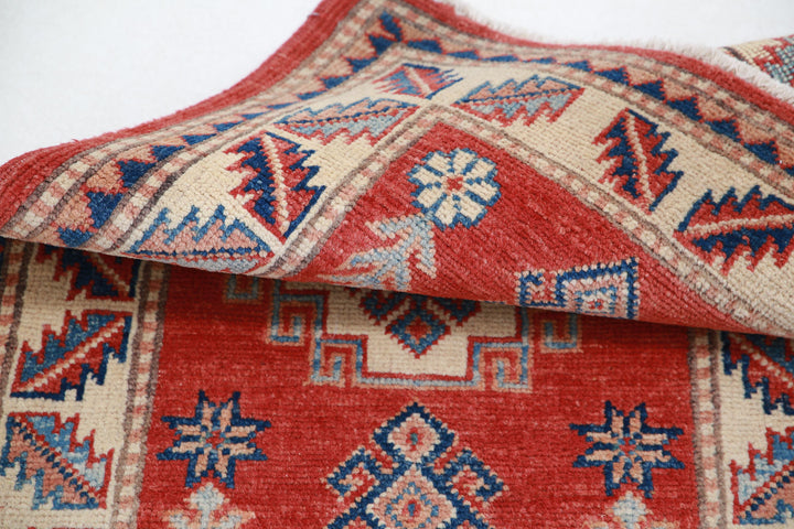 Hand Knotted Tribal Kazak Wool Rug 2' 2" x 3' 4" - No. AT46389