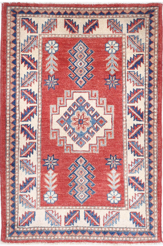Hand Knotted Tribal Kazak Wool Rug 2' 2" x 3' 4" - No. AT46389