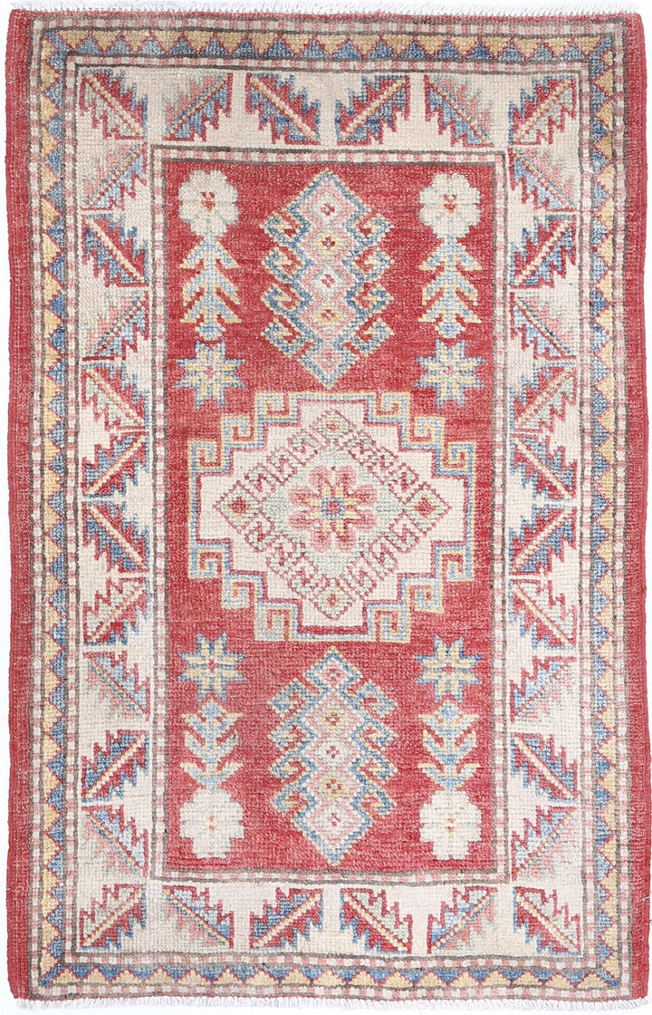 Hand Knotted Tribal Kazak Wool Rug 2' 2" x 3' 7" - No. AT22314