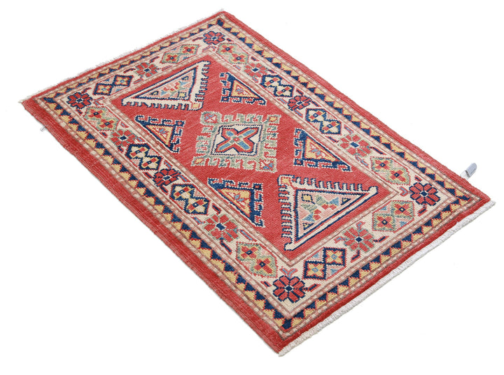 Hand Knotted Tribal Kazak Wool Rug 2' 1" x 3' 1" - No. AT28209