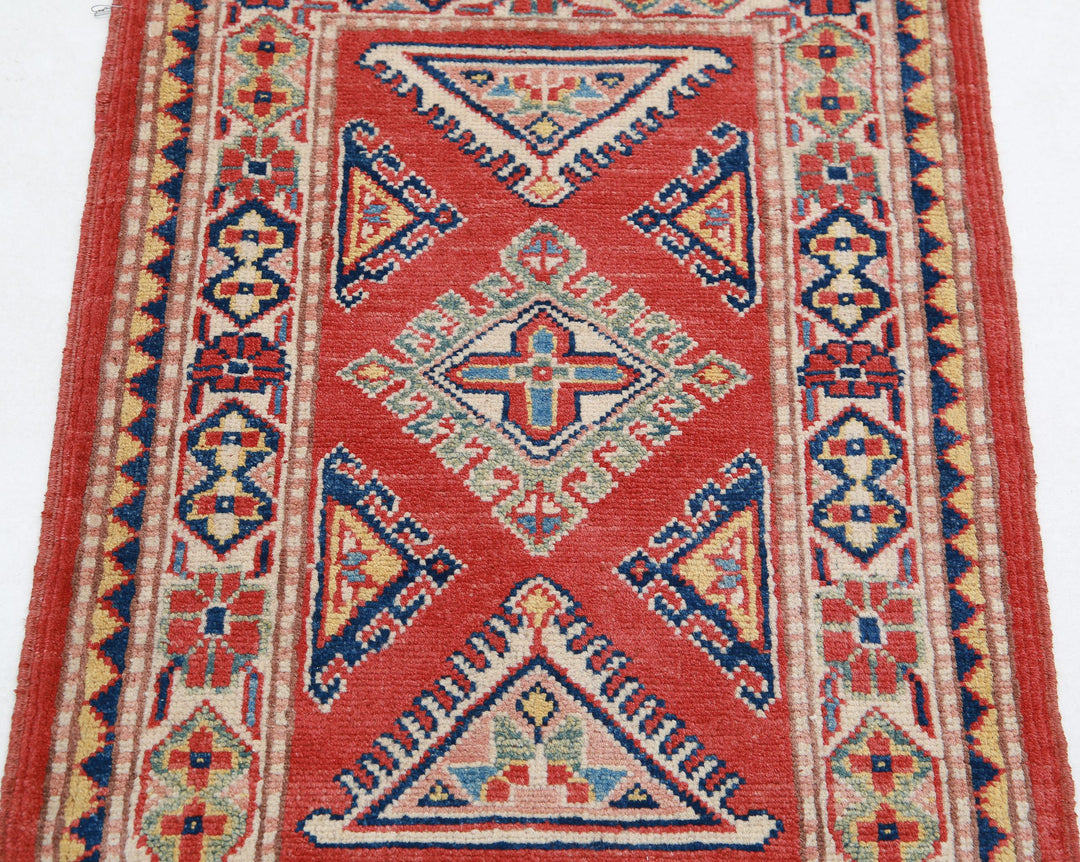 Hand Knotted Tribal Kazak Wool Rug 2' 1" x 3' 1" - No. AT28209