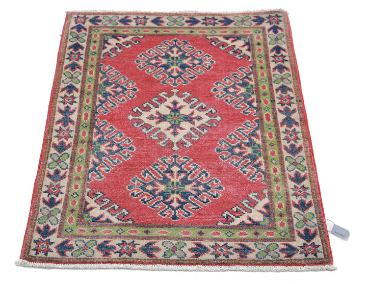 Hand Knotted Tribal Kazak Wool Rug 2' 0" x 2' 8" - No. AT62302