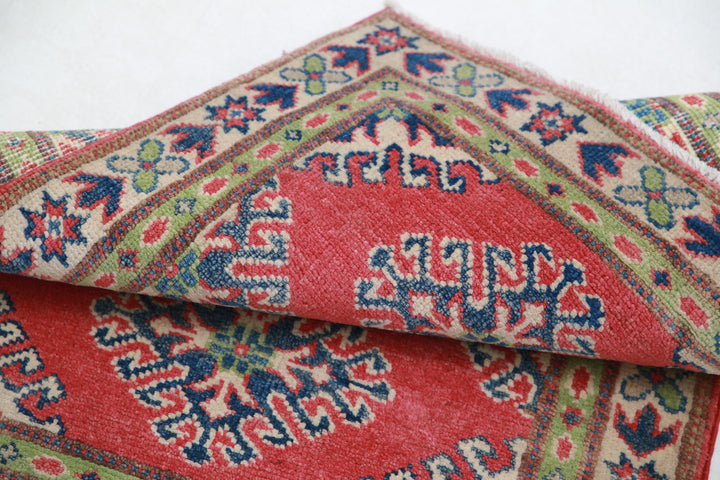 Hand Knotted Tribal Kazak Wool Rug 2' 0" x 2' 8" - No. AT62302