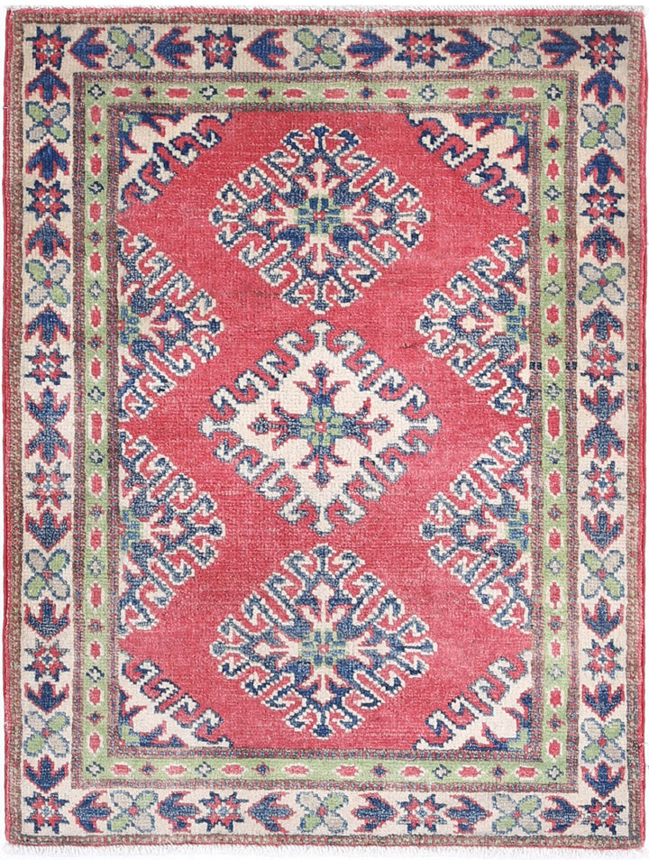 Hand Knotted Tribal Kazak Wool Rug 2' 0" x 2' 8" - No. AT62302