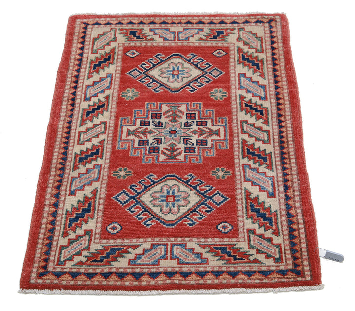 Hand Knotted Tribal Kazak Wool Rug 2' 0" x 2' 10" - No. AT52163