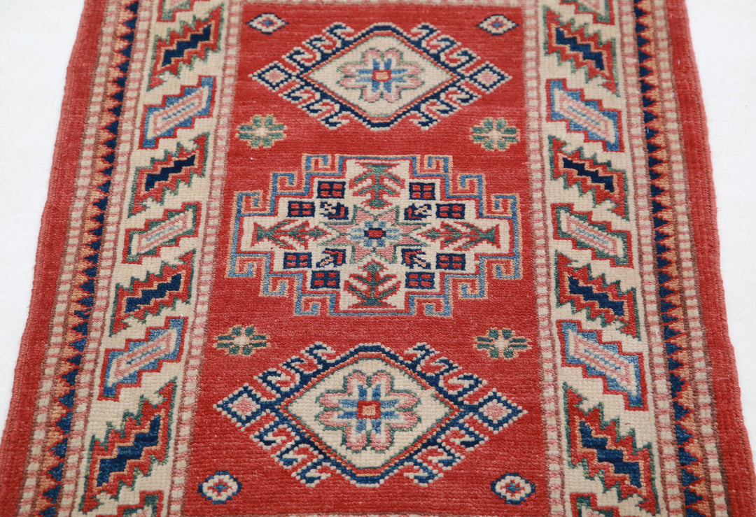 Hand Knotted Tribal Kazak Wool Rug 2' 0" x 2' 10" - No. AT52163