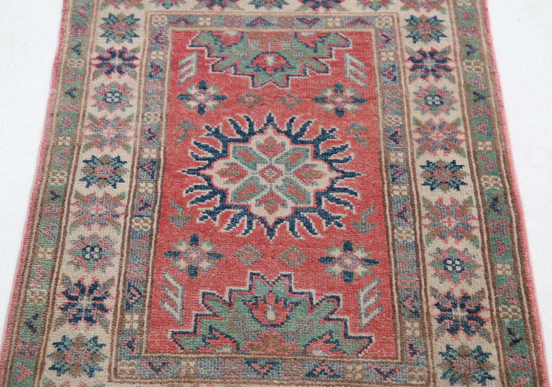 Hand Knotted Tribal Kazak Wool Rug 2' 0" x 2' 9" - No. AT87308