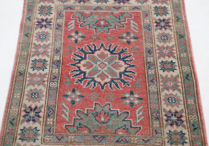 Hand Knotted Tribal Kazak Wool Rug 2' 0" x 2' 9" - No. AT87308