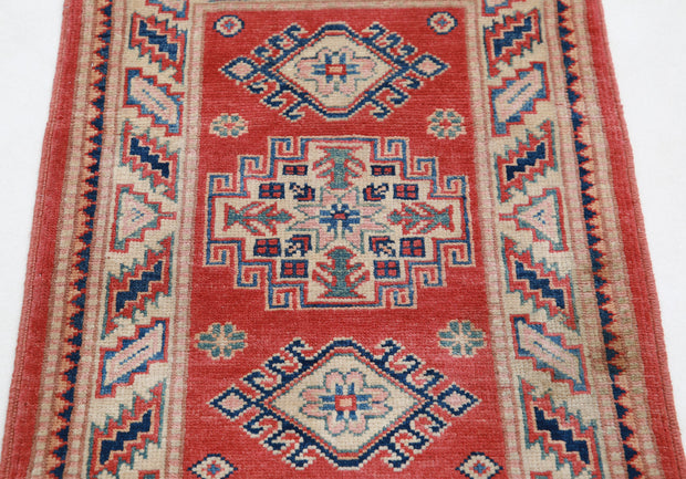 Hand Knotted Tribal Kazak Wool Rug 2' 0" x 2' 11" - No. AT28969