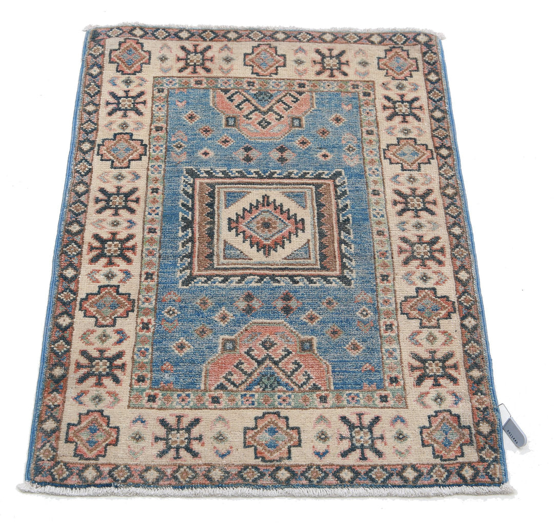 Hand Knotted Tribal Kazak Wool Rug 1' 11" x 2' 10" - No. AT17689