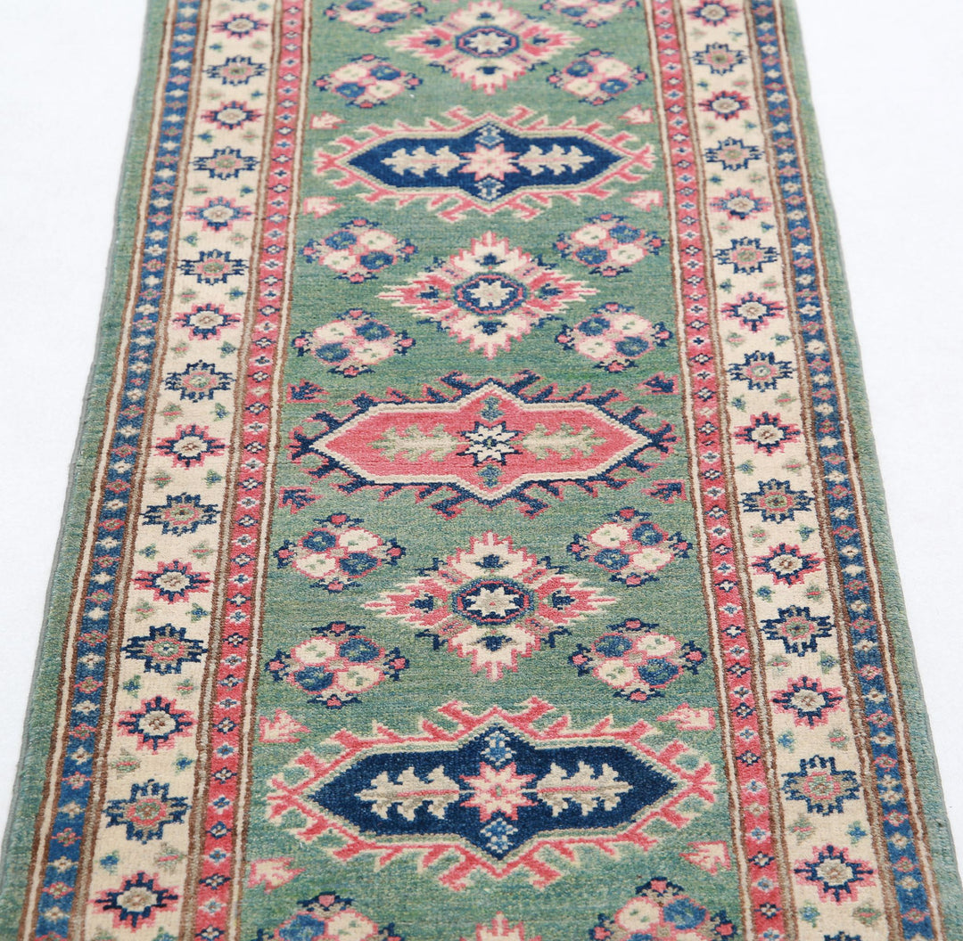 Hand Knotted Tribal Kazak Wool Rug 1' 11" x 5' 7" - No. AT83097