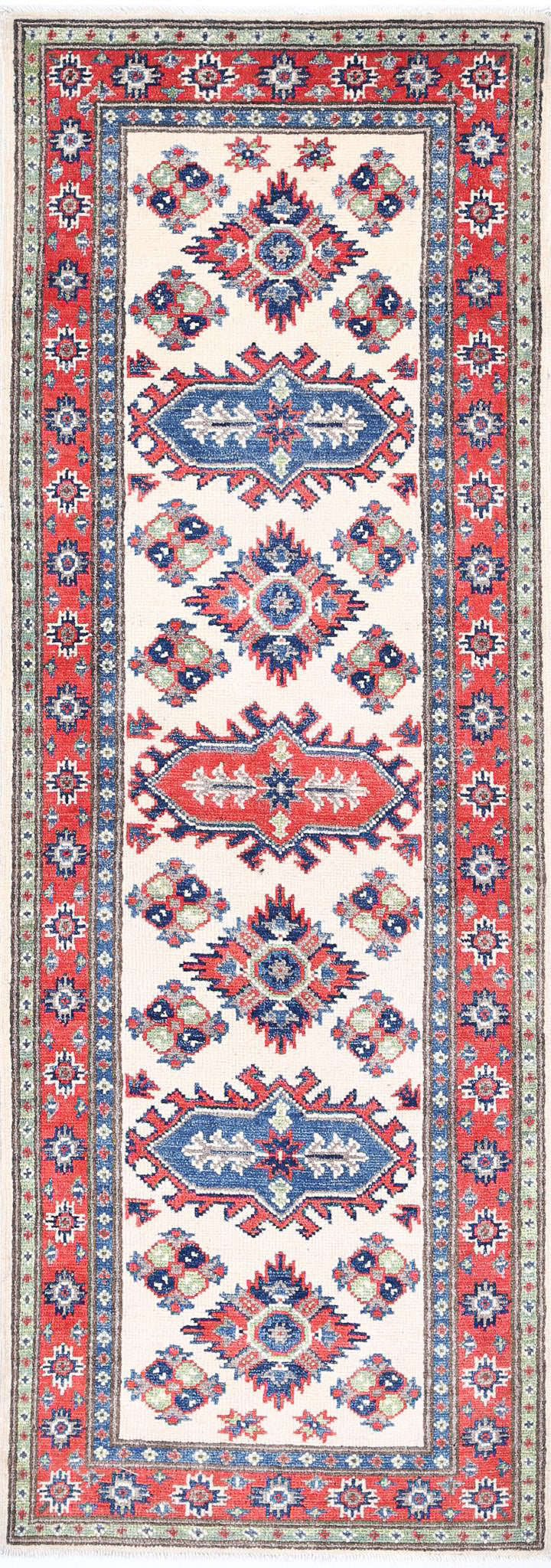 Hand Knotted Tribal Kazak Wool Rug 2' 0" x 6' 0" - No. AT75593