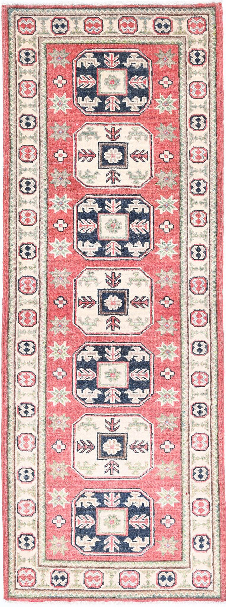 Hand Knotted Tribal Kazak Wool Rug 2' 0" x 5' 9" - No. AT42808