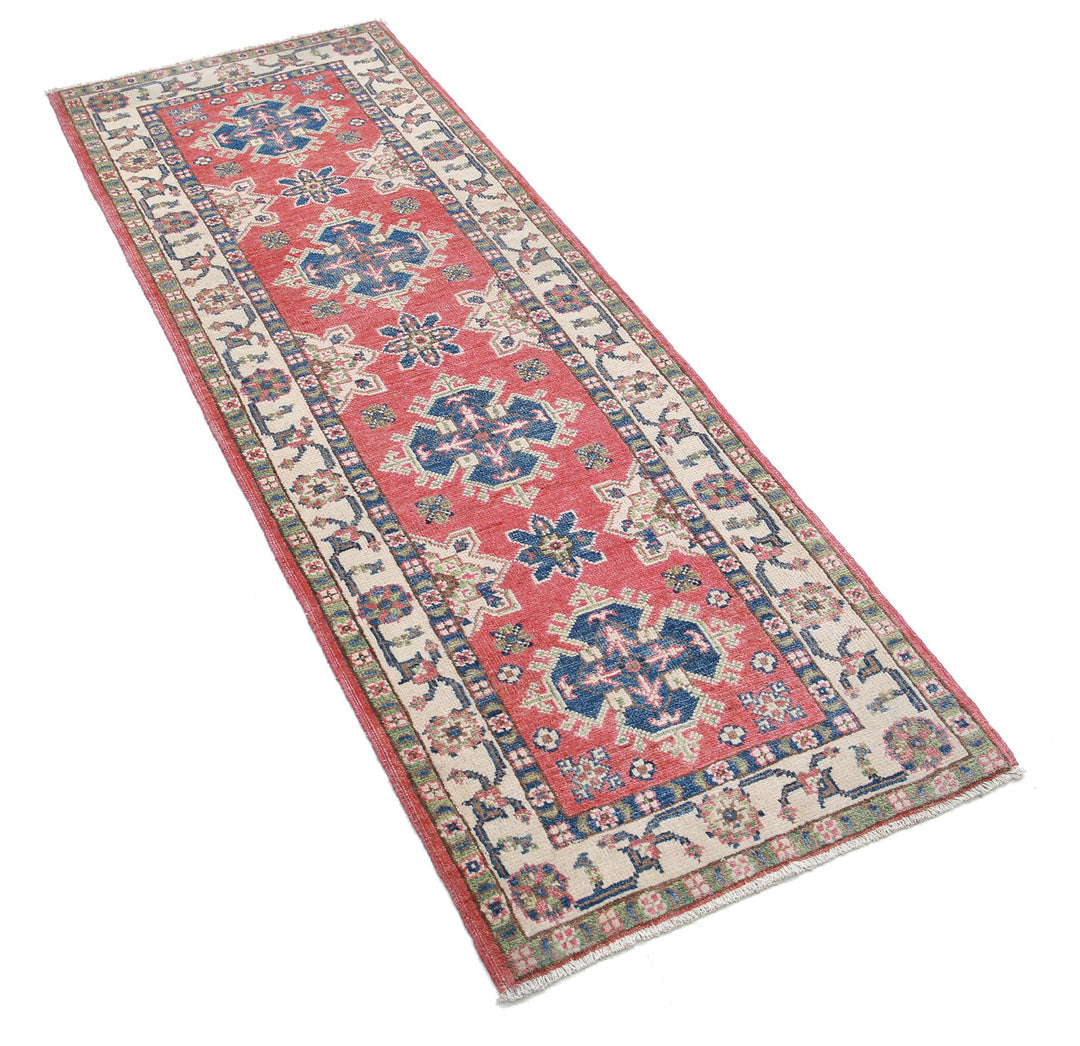 Hand Knotted Tribal Kazak Wool Rug 2' 2" x 6' 3" - No. AT91160