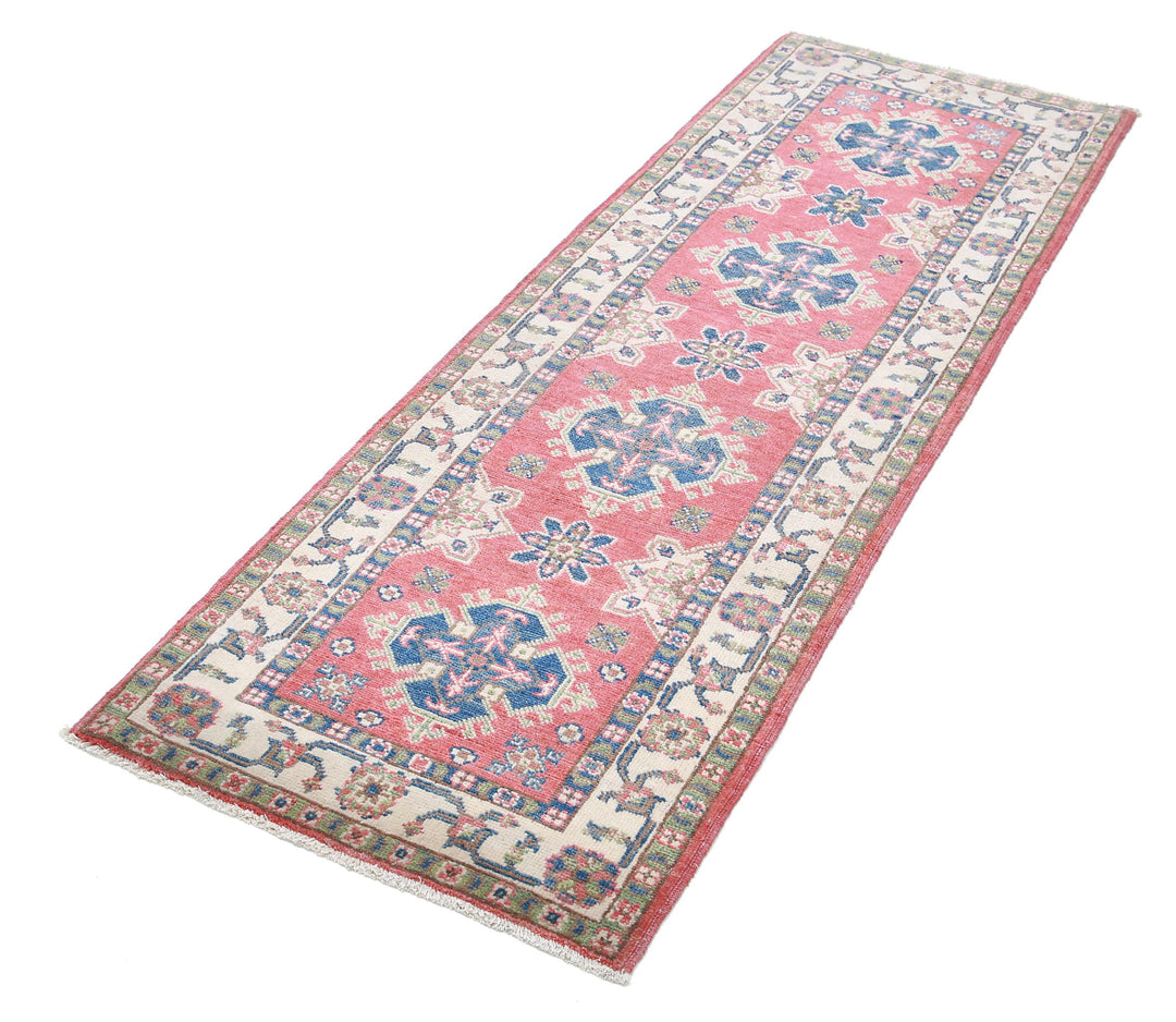 Hand Knotted Tribal Kazak Wool Rug 2' 2" x 6' 3" - No. AT91160