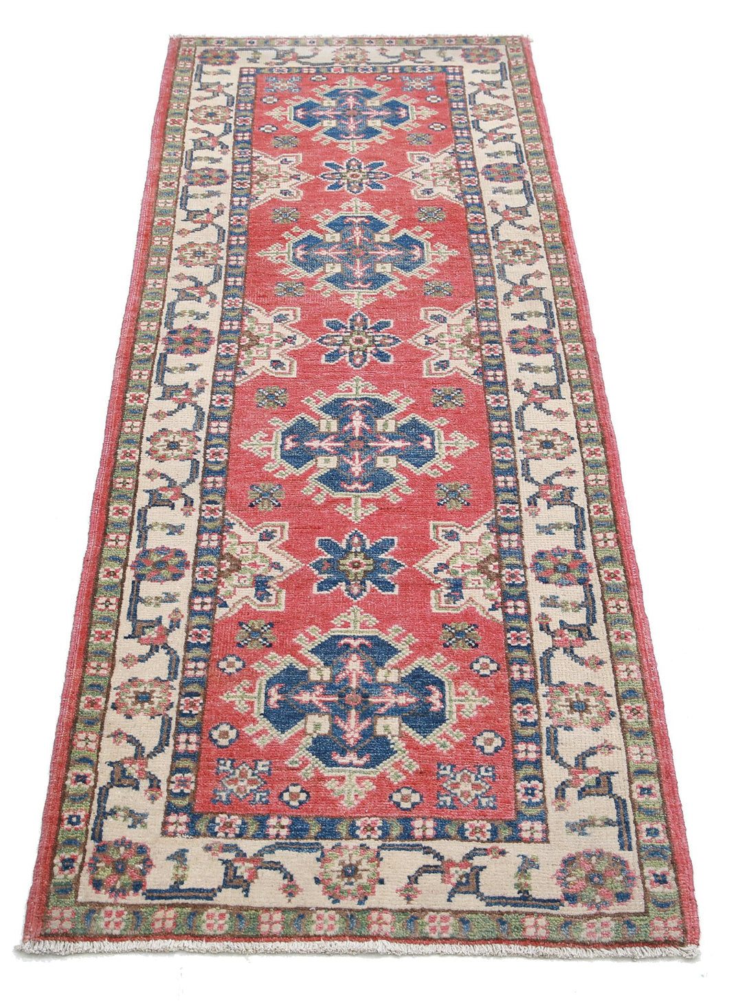Hand Knotted Tribal Kazak Wool Rug 2' 2" x 6' 3" - No. AT91160