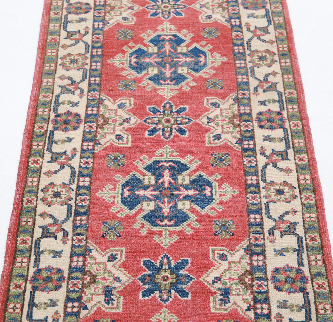 Hand Knotted Tribal Kazak Wool Rug 2' 2" x 6' 3" - No. AT91160