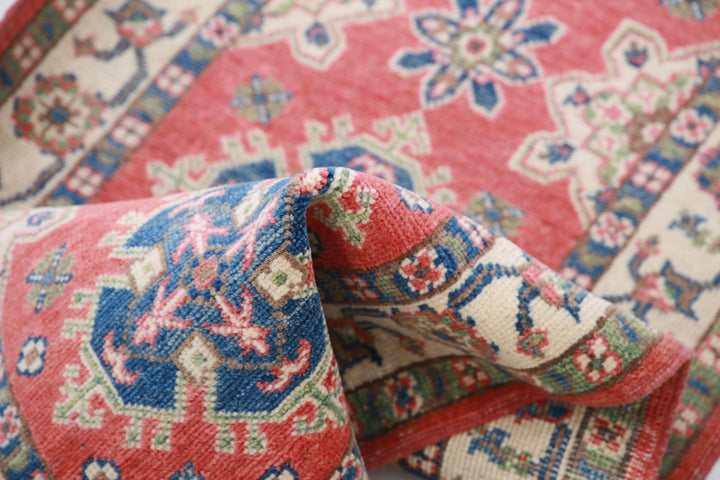 Hand Knotted Tribal Kazak Wool Rug 2' 2" x 6' 3" - No. AT91160