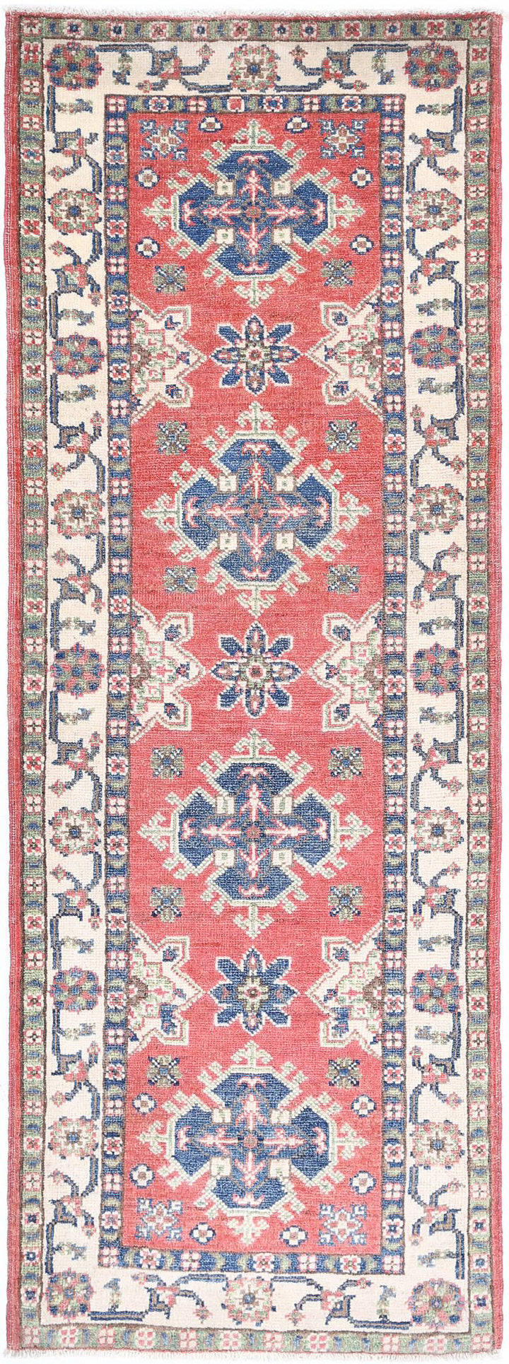 Hand Knotted Tribal Kazak Wool Rug 2' 2" x 6' 3" - No. AT91160