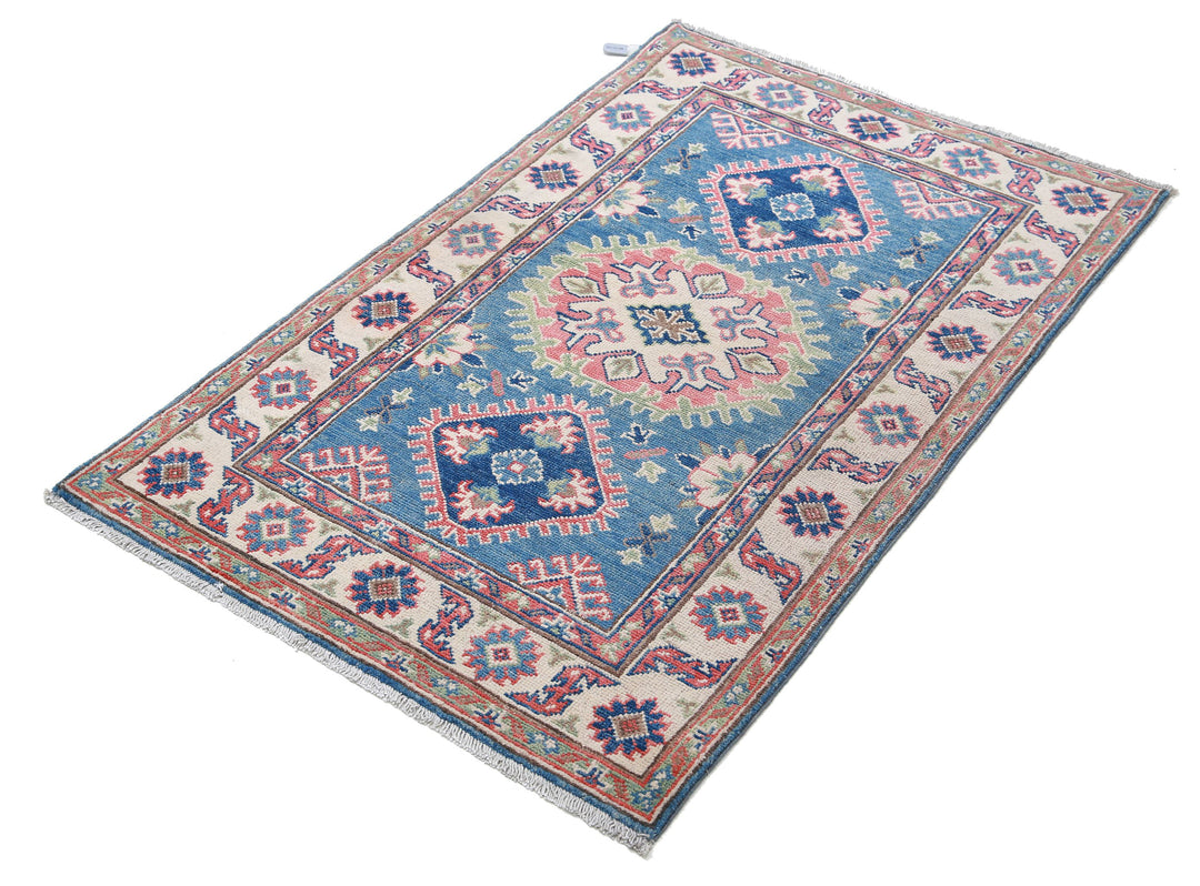 Hand Knotted Tribal Kazak Wool Rug 2' 7" x 4' 1" - No. AT67710