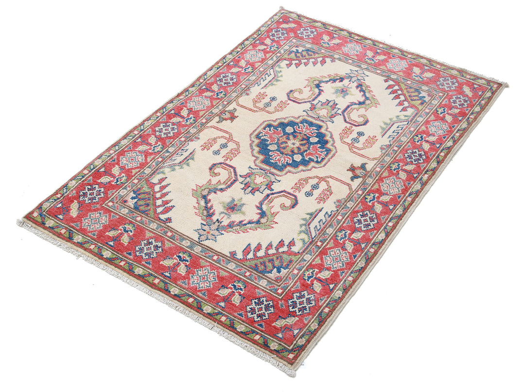 Hand Knotted Tribal Kazak Wool Rug 2' 7" x 4' 0" - No. AT15687