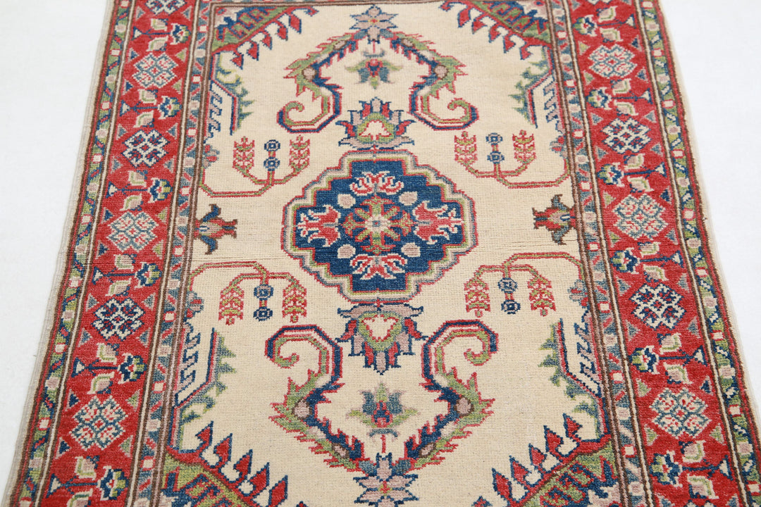 Hand Knotted Tribal Kazak Wool Rug 2' 7" x 4' 0" - No. AT15687