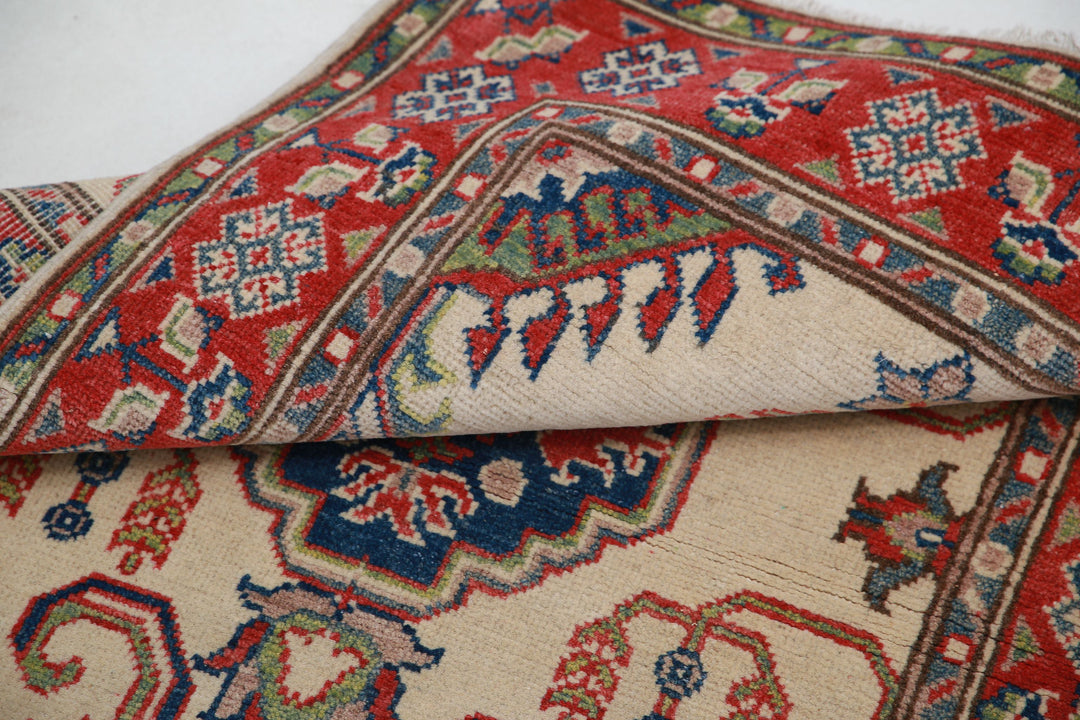 Hand Knotted Tribal Kazak Wool Rug 2' 7" x 4' 0" - No. AT15687