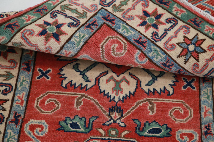 Hand Knotted Tribal Kazak Wool Rug 2' 7" x 3' 11" - No. AT17624