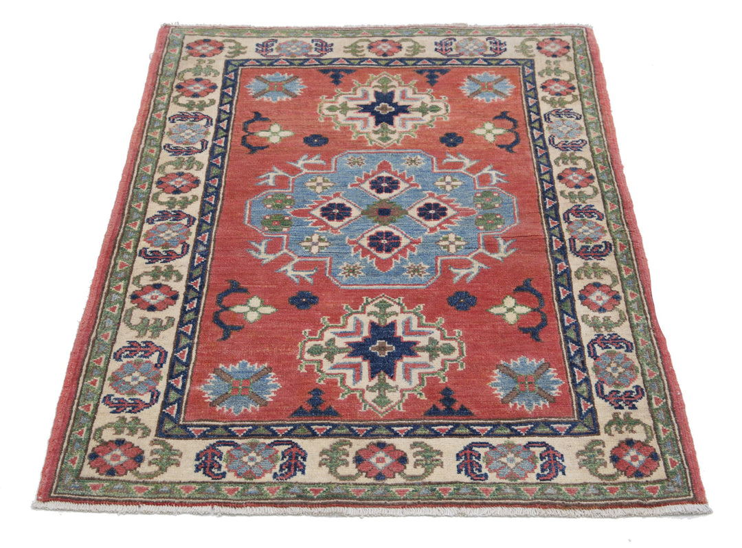 Hand Knotted Tribal Kazak Wool Rug 2' 10" x 4' 0" - No. AT49074