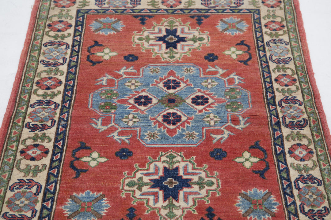 Hand Knotted Tribal Kazak Wool Rug 2' 10" x 4' 0" - No. AT49074