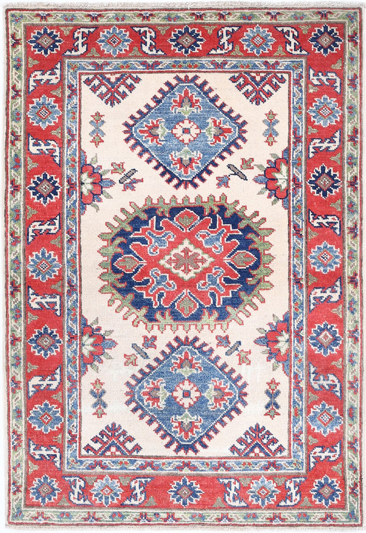 Hand Knotted Tribal Kazak Wool Rug 2' 8" x 4' 0" - No. AT54207
