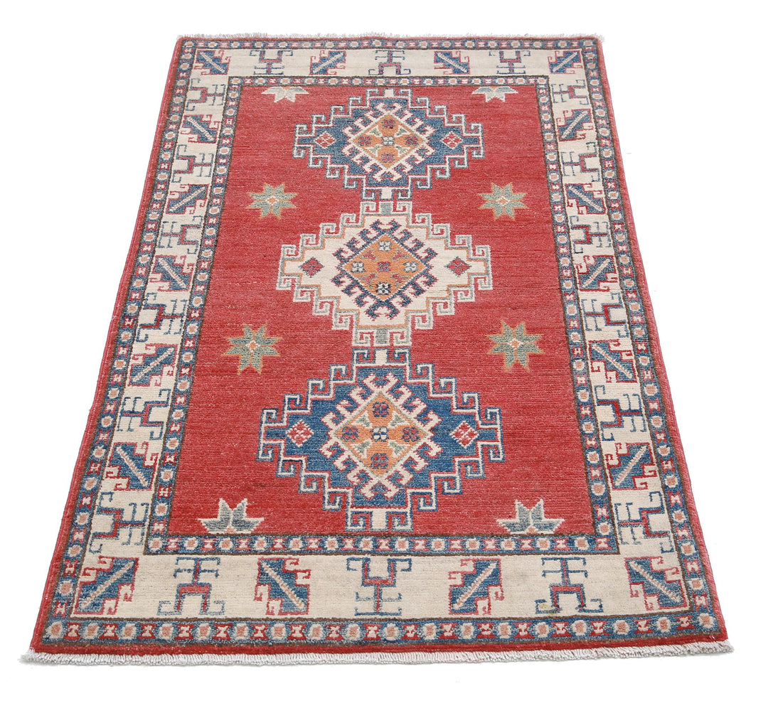 Hand Knotted Tribal Kazak Wool Rug 2' 6" x 4' 5" - No. AT27919