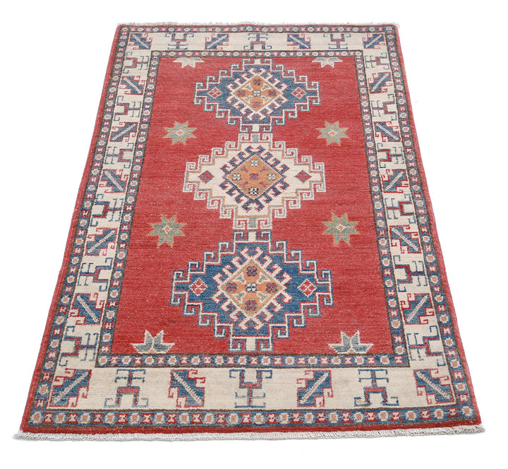 Hand Knotted Tribal Kazak Wool Rug 2' 6" x 4' 5" - No. AT27919